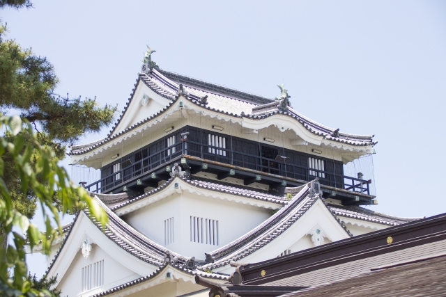 服部半蔵が支え続けた、徳川家康の生地として知られる岡崎城の天守の写真