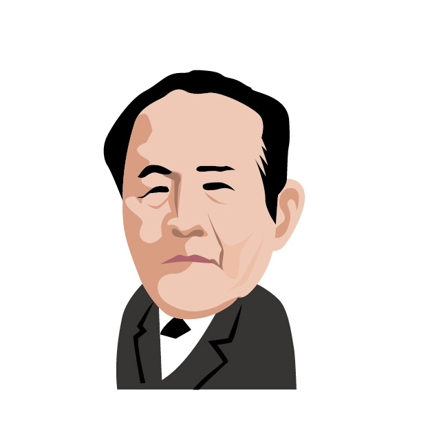 日本の資本主義の父、渋沢栄一をイメージしたイラスト